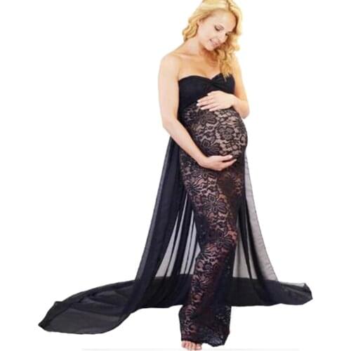 Long Tail Maternity Dresses For Photo Shoot Maternity Photography Props Maxi Dresses For Pregnant Women Clothes Pregnancy Dress