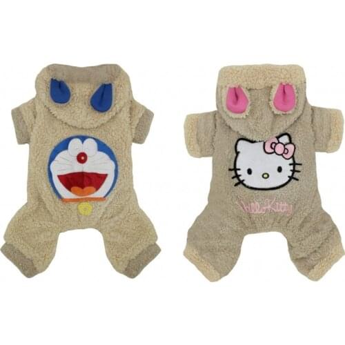 Cartoon Images Small And Medium Dog Jumpsuit Coat Bubble Velvet 2018 Cute Small Dog Hoodie Clothes Winter Clothing For Pet