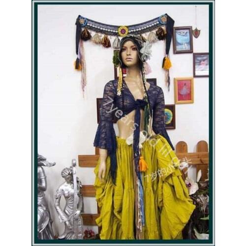 Lace belly dance top flamenco dance top korea lace 7taper flare Blouse Top DI56