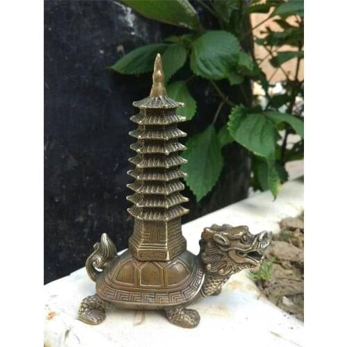 Wenchang copper camel dragon towers help academic career to help test the puzzle of Feng Shui antique ornaments of evil