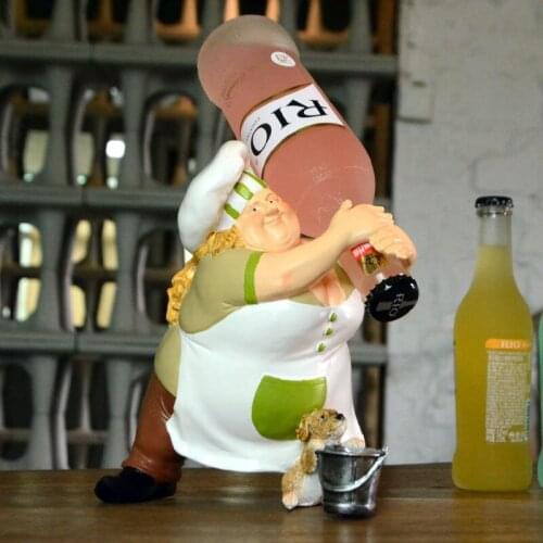 Cute Resin Chef Restaurant Figure Toys Chef Statue Home Kitchen Ornament Figurine Table Decor Jouet Enfant Kids Toys BK50SB