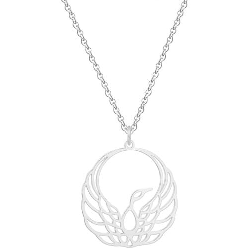 Kinitial Fashion Phoenix pendant Pendant Necklaces for Women Gold Color Rose Choker Necklace Mascot Ornaments Bird Jewelry Gift