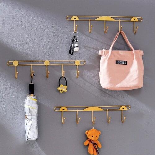 Wall Mounted Coat Rack, Metal Hook Coat Rack with 3/4/5 Tir Hooks Rail- Creative home wall Decorative key Towel Hanger