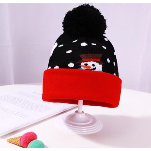 New Autumn And Winter Knitted Hat Warm Wool Hat Double Layer Snowman Halloween Gift Hat