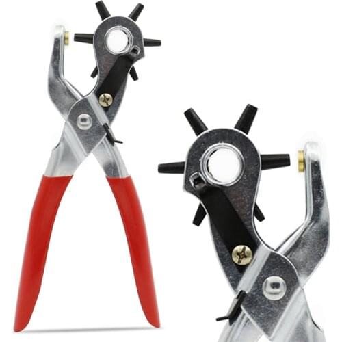 New Leather Belt Hole Punch Plier Eyelet Puncher Revolve Sewing Machine Bag Setter Tool Watchband Strap Household leathercraft