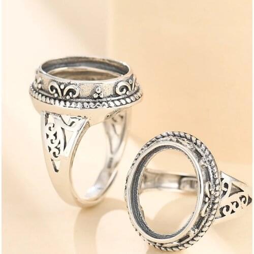 12*16mm 925 STERLING SILVER Semi Mount Bases Blanks base blank Pad ring Setting jewelry findings (without stone) A5425