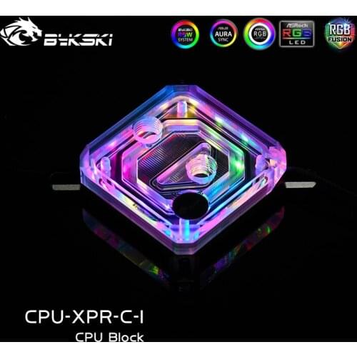 Bykski CPU processor water block cooler heat sink for Intel I7 LGA 115x 2011 2066 transparent acrylic RGB 12V 5V CPU-XPR-C-I