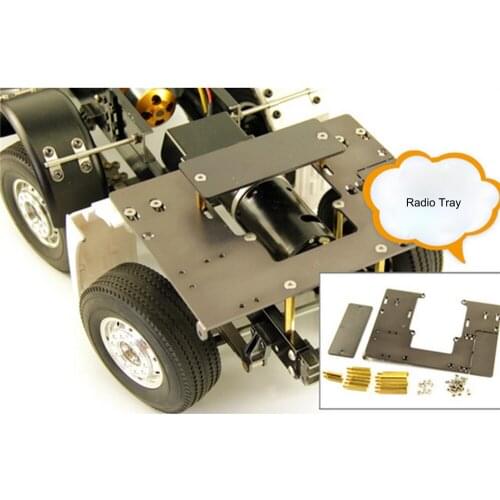 Durable Metal Steering Servo Mount RC Tractor Radio Tray Cab Floor Board Car Shell Part for 1/14 Tamiya RC Tractor Upgrade Kits