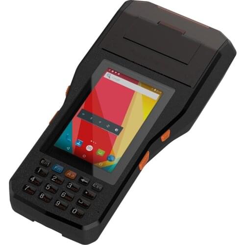 Rugged Warehouse 4G Network Wifi Bluetooth NFC Reader Mini POS Terminal Build In 80MM Receipt Printer