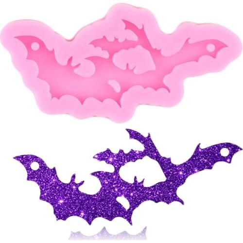 Disney Halloween Bat Skeleton Silicone Keychain Molds Necklace Jewelry Epoxy Resin Mold Cupcake Topper Chocolate Fondant Moulds