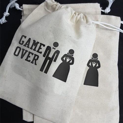 Funny Game Over gift bag Groom to be Future Husband Bachelor Bachelorette hen Party Wedding engagement bridal shower decoration
