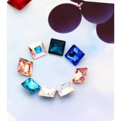 Sparkly Top Stones Pointback Princess Square Crystal Rhinestones K9 Strass Clothes Crafts DIY Nail Jewelry Accessories 8/10/12mm