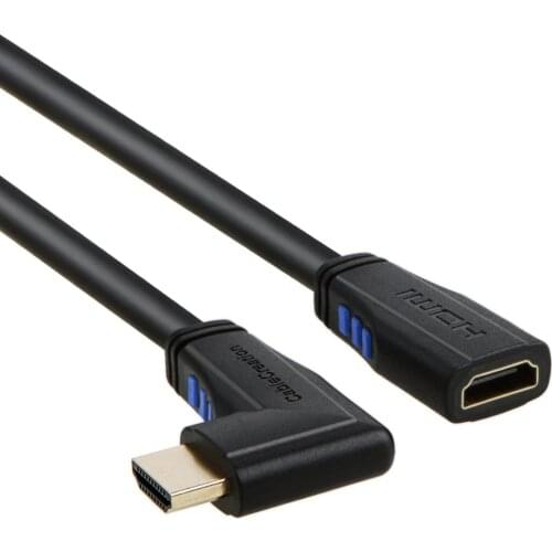 FOR HDMI Cable 2.0 Extension Cable Right Angle 270 Degree Vertical Right 4K(60Hz) HDMI 2.0 Male to Female Cable, 3D Video Cable