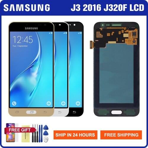 5.0'' Super AMOLED LCD Screen For Samsung Galaxy J3 2016 J320 Lcd Touch Screen Digitizer Parts For Samsung J320A J320F J320P