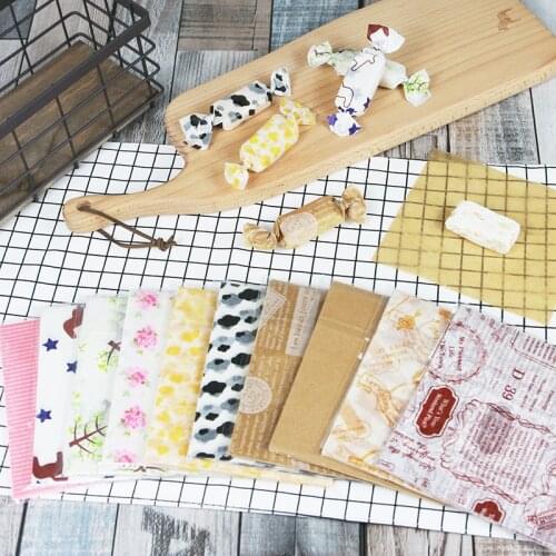 100PCS Nougat Packaging Papers Candy Paper Cookie Packaging Papers Baking Wax Paper Candy Paper Sheets Hamburger Fries Oilpaper