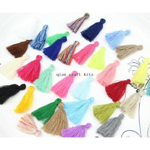 150pcs Mini Tiny, Short Cotton Tassels, Handmade Jewelry Making Tassels, DIY Craft Supplies 1.25" mix colors Kawaii