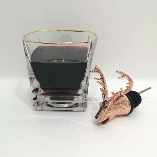 200-300ml Whiskey Wine Glass 1PCS Deer Head Red Wine Set Lion Pour Spouts Wine Cup Gold Mouth Vodka Bar Family Whiskey Set