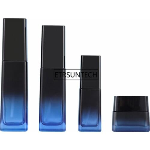 50pcs 50g 40ml Empty Glass Face Cream Lotions Bottle Cosmetics Container Pot Jars Bottle with Black Lids F3708