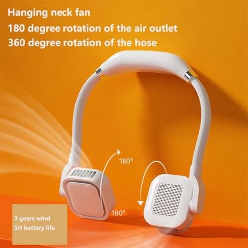 Bladeless Hanging Neck Fan 4000MAh USB Rechargeable Mini Air Cooler Ice Sense Cooling Fan