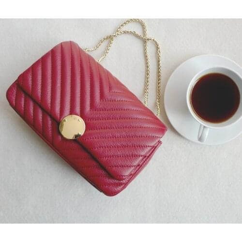 Brand Diamond Lattice V Shape lambskin Women Shoulder Bag Vintage Soft Natural Leather Daily Bag Top Grade Female Crossbody Bag