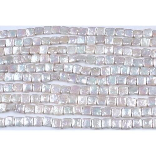 12-13mm natural square shape freshwater pearl beads strand