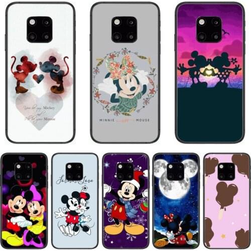 Phone Mobile Case TPU Disney Cute Minnie Mouse Phone Case For Huawei mate 30 10 20 40 Lite Smart Z Pro Black Etui 3D Coque Pai