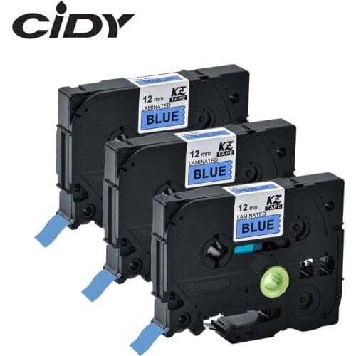 CIDY 3pcs 12mm black on blue tze label tape tze-531 tz-531 tze531 tz 531 Compatible brother P-touch TZ Tze label maker