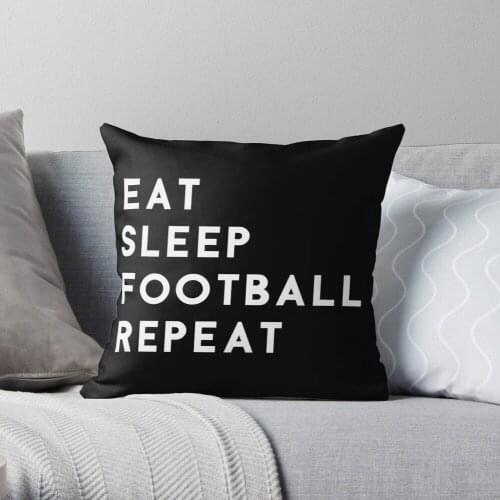 Eat Sleep Football Repeat Polyester Decor Pillow Case Home Cushion Cover 45*45cm