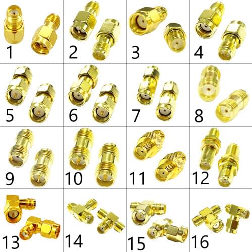 1PC SMA Male / Female RF Coax Adapter Connector straight right angle T type splitter Goldplated NEW wholesale