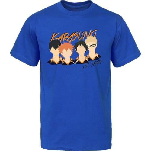 Men T Shirt Japanese Anime Haikyuu T Shirt Short Sleeve Tees Volleyball Club Hip Hop T-Shirts Tshirts Hot Summer Round Neck Tops