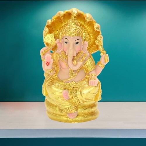 Ganesha Figurine India Elephant God Buddha Statue Home Porch Mandir Diwali Decor Sculpture for Car Dashboard Housewarming Gift