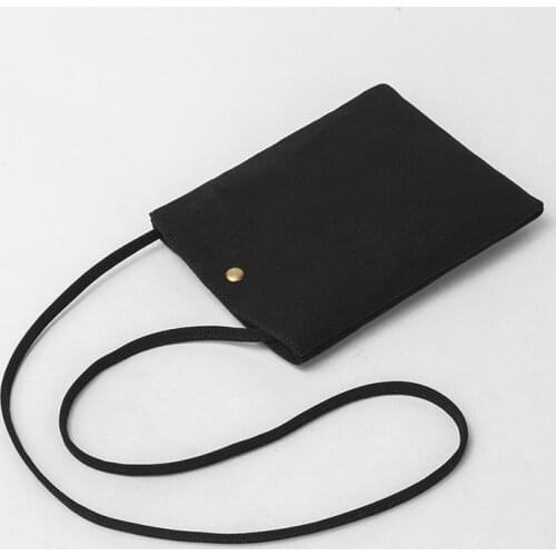 Pure cotton canvas mobile phone bag mini bag Korean style ins wind messenger simple and cute small square bag