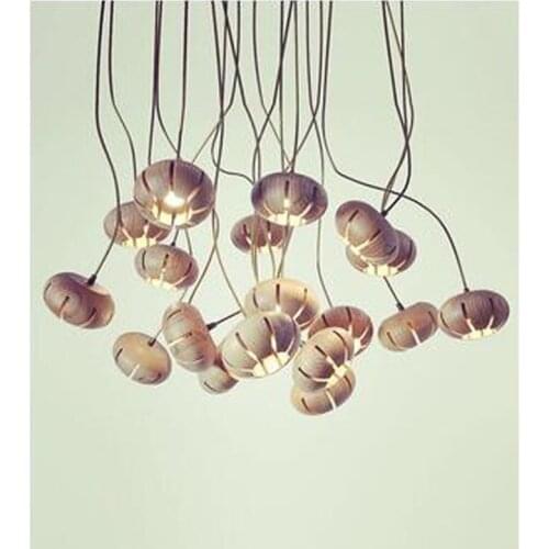 L New Chinese restaurant living room lighting creative model room solid wood chandelier lamp lighting fixture lights led