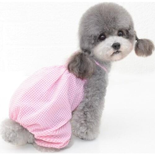 Summer Pet Clothes Puppy Plaid Dress Skirt Puppy Clothing Spring Dresses For Dogs Jean Pet Princess Cloth S-2Xl Pet Dog Supplies