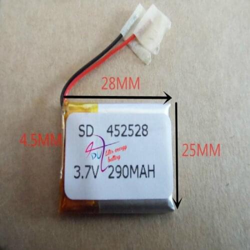 Best battery brand 3.7V 452528 290MAH tablet MP3 Bluetooth audio sound card 290mAH