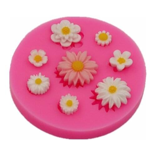 Small flower cake silicone mold handmade chocolate mold cakes dessert decoration gadget DIY kitchen baking mold biscuit mold