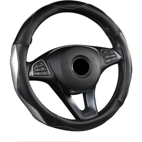 Massage Car Steering Wheel Cover 6 Colors Comfortable Non-slip Splice Light Leather Universal Fits Most Car Styling