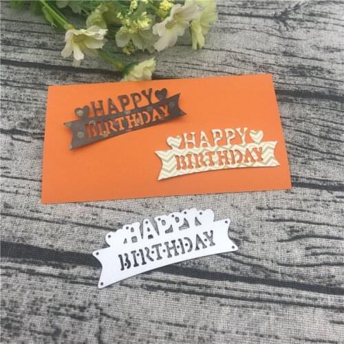 Happy Birthday Metal Cutting Dies Stencils for DIY Scrapbooking Album Paper Card Decorative Craft Embossing Die Cuts