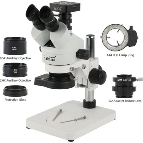 Simul-Focal 3.5X 7X 45X 90X Stereo Trinocular Microscope 1080P 34MP HDMI USB Video Camera Set For Industrial Phone Repair