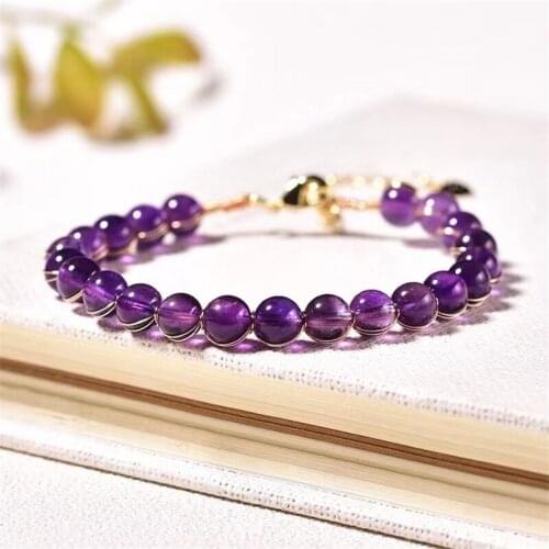Natural Quartz Amethyst Bracelet Therapy Gift Jewelry Charm Jewelry