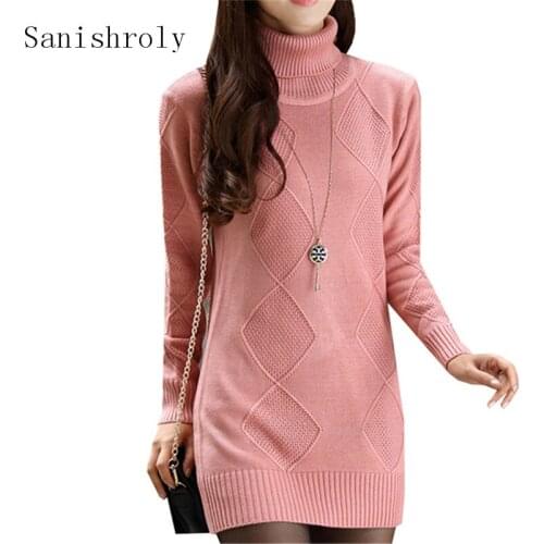 2018 New Autumn Winter Women Turtleneck Sweater Dress Warm Pullover Knitted Dresses Ladies Long Sleeve Mini Dress Vestidos SE244