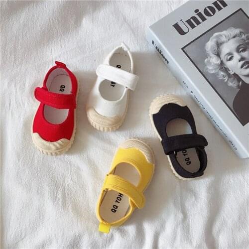 2021 Spring Summer New Boys Girls Lightweight Comfortable White Shoes Baby Cute Colorful Velcro Soft Bottom Small Fabric Shoes