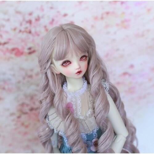 BJD doll wig is suitable for 1/3 1/4 size high temperature silky fringe long hair curly hair 2 colour doll accessories