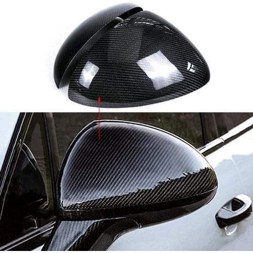 Fit For Porsche Cayenne 958 Carbon Fiber Real View Mirror Cover Caps 2011 2012 2013 2014 Replacement & Add on style