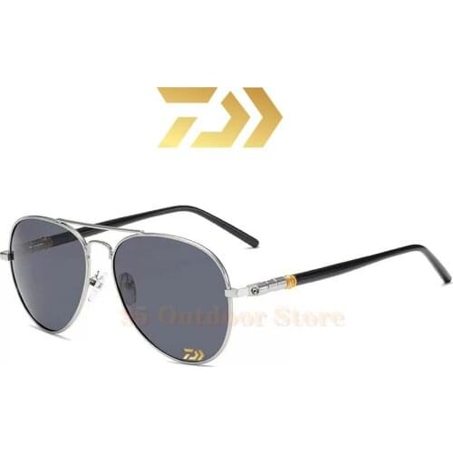 Daiwa Fishing Polarized Sunglasses Men Aluminum Magnesium Frame Sport Sun Glasses Driver Retro Goggles Sunglass UV400 Anti-Glare