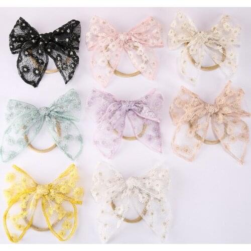 40pc Lace Headband Baby Hair Bows Hair Bands for Girls Nylon Headbands Bulk Hairband Kids Hair Accessories Children Headwear