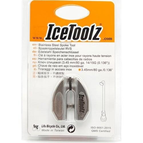 IceToolz 08C5 Bike Spoke Tool Stainless Steel Professional Spoke Wrench for 3.45mm/0.136" Nipples, 08C5, E03 Bicycle Repair Tool