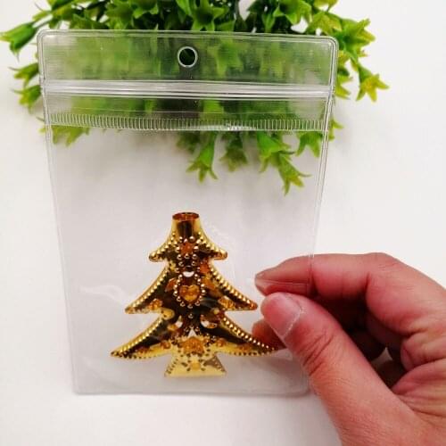 14x16cm Hook Clear Pvc Plastic Bag Reclosable Transparent Plastic Bag Gift Bags For Jewelry Self Seal Lock Zipper Bags Plastic