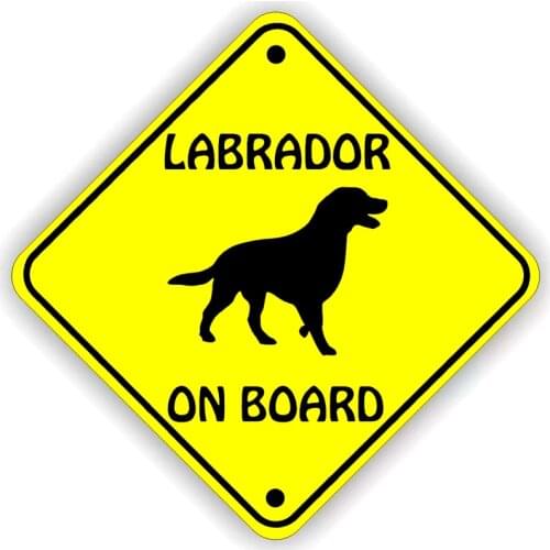 S4-0037#Self-Adhesive Decal Labrador On Board Car Sticker Waterproof Auto Decors on Bumper Rear Window