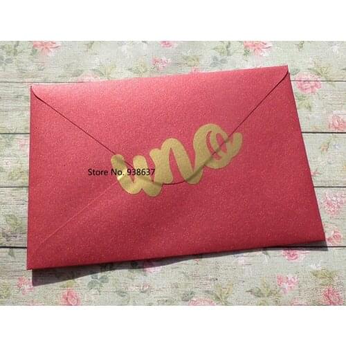 30 UNO Stickers Uno Birthday Party Invitation Seal Gold Envelope Seals VinyL Self Adhesive Decals Lables New Arrival ZB185